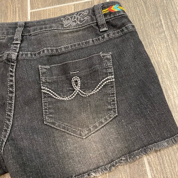 Bubblegum Distressed Raw Hem Embroidered Shorts - Picture 6 of 8